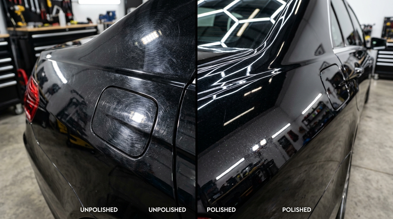 Paint correction swirled side